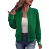 Cardigan de Tricô com Zíper e Gola Alta Meia-manga Estilo Western Europeu e Americano Primavera 2024 Casaco Elegante de Manga Longa Feminino