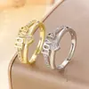 Anillo de Compromiso de Diamante en Forma de Corazón de Amor Simple y de Lujo Ligero, Anillo de Compromiso de Zirconia en Forma de Corazón Dulce y Lindo con Letra