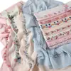 Nuevo Pañuelo de Gasa con Estampado Floral Digital Primavera-Verano Transfronterizo, Pañuelo Largo Versátil Floral Artístico para Mujer, Pañuelo de Seda para Cubrir la Cabeza