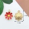 Accesorios de bricolaje Serie Roja Material de aleación Flor clásica Ins Pendientes Pulsera Llavero Colgante