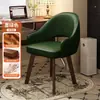 Silla de comedor vintage para uso doméstico, silla de alta gama retro de lujo ligero con respaldo de madera maciza, silla de reunión de diseñador de hotel