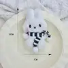 Bufanda de dibujos animados linda conejito blanco de peluche juguete para pareja colgante de bolsa hecho a mano adorable muñeco de conejo llavero para coche