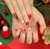 Uñas Portátiles de Navidad Copo de Nieve Amor Brillo Manicura Uñas Postizas Cortas Almendra Mariposa Uñas Largas Europeas y Americanas Venta al por Mayor