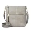 Bolso de hombro cruzado retro de color sólido europeo y americano de Amazon, bolsa de mensajero, correa de hombro ajustable de cinta, gran capacidad, multifuncional