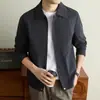 Yingao Chaqueta de solapa para hombre de negocios estilo Old Money Otoño Mediana edad Informal Cremallera Nueva Ropa de abrigo para hombre Transfronteriza