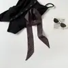 Punto de Onda Largo Cinta Larga Pequeña Ins Simple Todo Combinable Bufanda de Seda para el Cuello Pañuelo Cuadrado Pequeño Bufanda de Seda Estrecha Delgada Corbata para Mujer Bolsa
