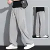 Calça Masculina de Seda Gelada com Barra Curva, Calça Esportiva Fina de Verão, Calça de Verão Ultra-Fina com Proteção Solar, Calça Longa Casual Reta Solta