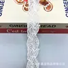 Atacado do Fabricante: Tecido de Renda Branca com Tule e Bordado com Tubos de Miçangas, Acessórios para Vestuário, Barra de Renda, Acessórios de Cabelo, Adornos para Cabeça e Chapéus