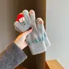 Guantes de Invierno para Mujer, Lindos, de Muñeco de Nieve, Tejidos, para Pantalla Táctil, Engrosados, Cálidos, para Ciclismo, de Cinco Dedos, Resistentes al Viento y al Frío