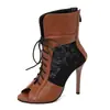 2025 nuevos zapatos de red de encaje con costuras y agujeros sandalias de boca de pez alta botas de caballero botas cortas talla grande 40-50 comercio exterior
