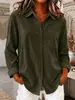 Camisa vintage nueva de otoño e invierno transfronteriza de Amazon europea y americana 2026, top grueso casual holgado, de manga larga con cuello de solapa