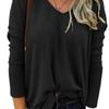 En stock 2025 Suministro transfronterizo Europa y América wish Comercio exterior Amazon Otoño/Invierno Top de punto con cuello en V para mujer Camiseta Camisa de manga larga