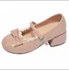 Zapatos Mary Jane estilo francés para mujer, nuevo modelo de verano 2026, versátiles con moño y encaje, corte bajo, correa con hebilla, tacón grueso, zapatos pequeños de piel
