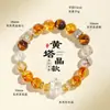 Pulsera de la fortuna con cuentas de cristal de torre amarilla natural moda para el trabajo piedra de ojo de tigre natural pulsera de cristal amarillo joyería al por mayor