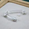 Tubo de Vidro Curvo Transparente Pingente Frasco de Tubo de Vidro Pulseira Colar DIY Pode Conter Tubo Pingente Talismã de Escritura de Cinábrio