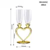 Copas de Champaña en Forma de Corazón, Set de Alta Calidad de Dos para Bodas y Fiestas, Copas de Champaña Románticas para Banquetes de Bodas
