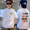 Camiseta de Manga Corta 100% Algodón para Niños Niñas Verano Arcoíris 2023 Nuevo Estilo Camiseta de Jardín de Infancia Niños Medianos y Grandes Manga Media