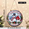 Decoración de letrero de madera navideño de Amazon transfronterizo, letrero redondo, colgante de madera de puerta de Papá Noel y muñeco de nieve