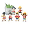Llavero de One Piece Colgante de Goma Blanda Animación de Dibujos Animados Luffy Llavero de Coche Adornos Colgantes Caja Sorpresa Muñeca Pequeña Personalización