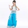 Conjunto de Jazz para Niñas con Tirantes, Camiseta y Pantalones Cargo, Conjunto Fresco y de Moda para Actuaciones de Verano en el Escenario