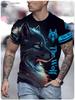 Camiseta de manga corta para hombre con estampado animal 3D de animales, estilo urbano, camiseta informal de gran tamaño.