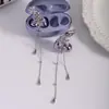 Clip de Auriculares Bluetooth con Clip para Oreja Pendientes de Clip DIY Texturizados Inteligentes Larga Borla Mariposa Clip para Oreja Pendientes para Niñas
