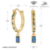 Pendientes de diamantes cuadrados de plata esterlina S925 transfronterizos europeos y americanos, pendientes sencillos de moda, pendientes de colocación diaria, pendientes con hebilla en la oreja