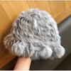 Gorro de peluche blanco de piel de conejo real para niños, otoño e invierno, cálido, con protección para las orejas, gorro de pescador de punto de piel