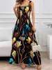 2025 primavera e verão novo comércio exterior transfronteiriço Amazon desejo colete feminino europeu e americano impressão elegante vestido de moda