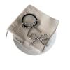Pinza para el pelo con lazo de imitación perla gris plateado de viento frío clip lateral anillo para el pelo de mariposa con cuentas goma para coleta nueva