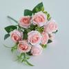 Flor artificial 10 cabezas rosa Xiangfei rosa pequeño rosa rosa rosa flor falsa transfronteriza caliente flor de seda ramo de rosas pequeñas flor para pasador de pelo