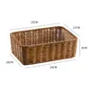 Cestas de Armazenamento Trançadas para Venda por Atacado para Uso Doméstico, Cestas Organizadoras para Armários e Mesas de Centro, Caixas de Armazenamento para Roupas e Lanches, Cestas de Rattan Sintético, Estilo Europeu