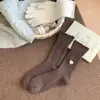 Meias Peludas Brancas para Mulheres, Meias Longas para Outono e Inverno, Forradas com Fleece, Espessadas, Quentes, Estilo Japonês, Doces, Absorventes de Suor, Meias de Cano Médio