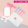 Set de Pastel de Cumpleaños Vajilla Desechable Cuchillo y Tenedor Plato Vela Sombrero de Cumpleaños Biodegradable Respetuoso con el Medio Ambiente Juego de Cinco Piezas