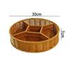 Plato de frutos secos tipo ratán, cesta para guardar frutos secos, cesta para picnic, cesta separada, plato para aperitivos con semillas de melón para la sala de estar del hogar