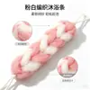 Herramienta Depuradora de Tira Larga para Baño de Dos Colores Bola de Baño y Toalla Depuradora Integradas Dobles Cordones Fácil de Secar Raspador de Espalda Eliminador de Barro Toalla de Baño