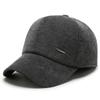 Nova Touca de Beisebol Masculina Outono e Inverno Algodão Listrado Espessada Moda Coreana Simples Casual com Proteção para Orelhas Chapéu Frio