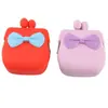 Bolsa de Monedas Cuadrada con Lazo de Color Caramelo Lazo de Silicona Nueva Bolsa para Llaves de Silicona Monedero