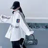Conjunto de Moda Primavera 2026 Feminino Estilo Retro Americano Esportivo Casual: Jaqueta Camisa de Manga Longa e Calça de Cintura Alta Wide-Leg