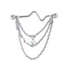Cadena europea y americana de Amazon con forma de corazón de acero inoxidable, varilla larga para oreja, cinco estrellas, perforación corporal humana, uña larga para oreja, joyería de comercio exterior