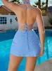 Novedad 2024 Trajes de Baño Europeos y Americanos Bikini Sexy Traje de Baño de Tres Piezas Bikini para Mujer Comercio Exterior Transfronterizo