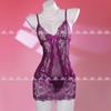 Lingering Smoke Lingerie Roxo Perspectiva Tentação Alça Sexy Pure Desire Camisola Renda Malha Terno Pijama Quente