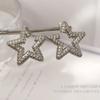 Aretes de estrella pentagrama de circonita de lujo ligero europeo y americano con aguja de plata S925, personalidad exagerada, aretes de estilo frío moderno 2357