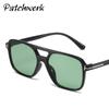 Estilo idéntico al de las celebridades de internet gafas verde oscuro transfronterizas TikTok uso en vivo gafas de sol luz doble rayo gafas de sol a prueba de sol