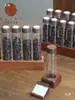 Soporte de Exhibición para Granos de Café, Adornos para Botellas de Fragancia, Introducción Decorativa de Exhibición, Tubo de Vidrio Dividido, Utensilios Creativos de Madera Maciza para Escritorio