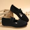 Comércio exterior japonês e coreano Novo Flat Fly-woven Oco Sapatos de camada única Mulheres transfronteiriças Nova boca rasa dedo do pé redondo Mocassins preguiçosos