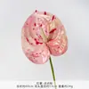 Flores artificiales de anturio rojo para bodas, arreglos florales hechos a mano de alta gama, decoración de salón de bodas, pared de flores DIY y arreglos florales de suelo