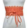 Cinturón de cuero ancho multicolor para mujer con ribete de encaje, pretina ancha decorativa, faja estilo europeo y americano, en stock, transfronterizo, negro