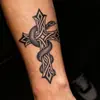Pegatinas de Tatuaje Herbal Cruz y Serpiente Transfronterizas, Impermeables de Larga Duración 7~15 Días, Tatuaje Tradicional para Hombres y Mujeres en Brazos y Piernas