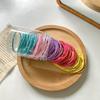 Anel de cabelo fino estilo coreano Candy Color Base Tendão de borracha enlatado colorido Estojo de couro feminino Macaron Color Simple Hair Rope
